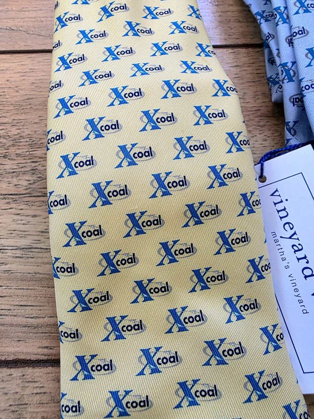 Vineyard Vines Yellow Blue XCoal Logo Ties Bundle Pair